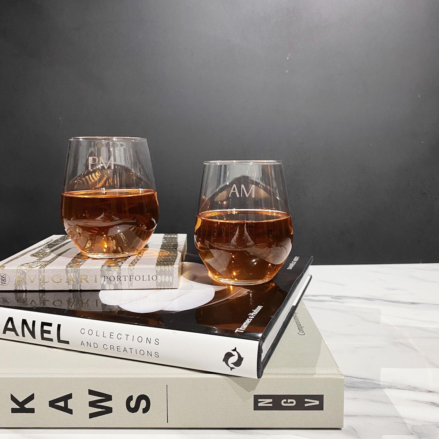 Personalised Stemless Wine Glass