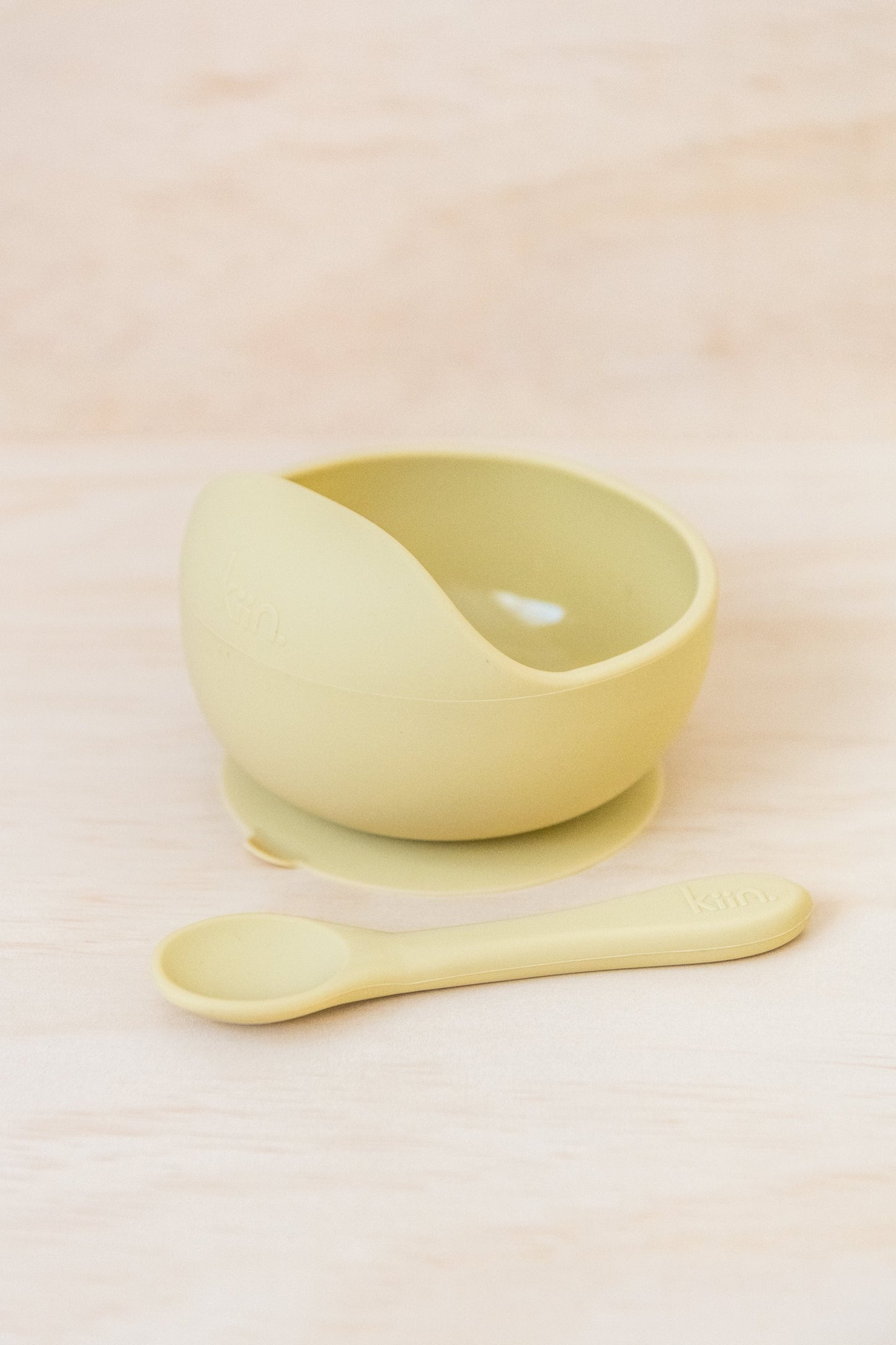 Silicone Bowl + Spoon Set - Beige